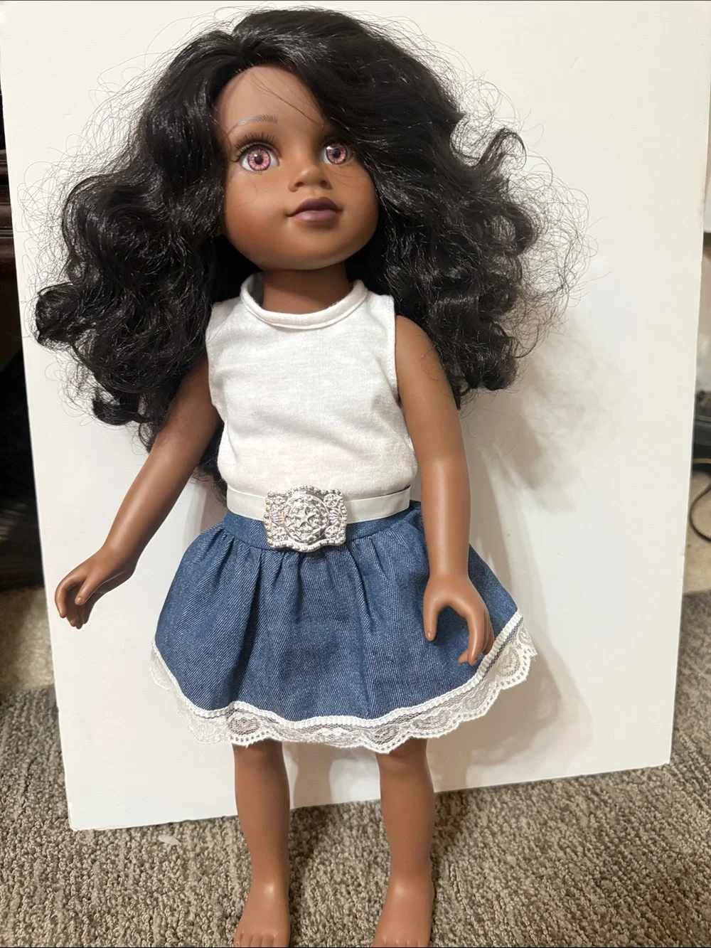 Journeygirls Doll in White Top & Blue Skirt